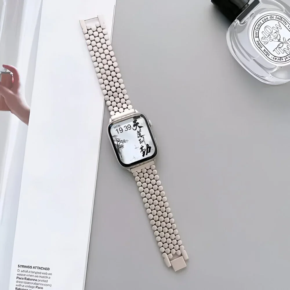 Apple Watch Band Adjustable Stylish Strap Silver Stainless Chain Watch band